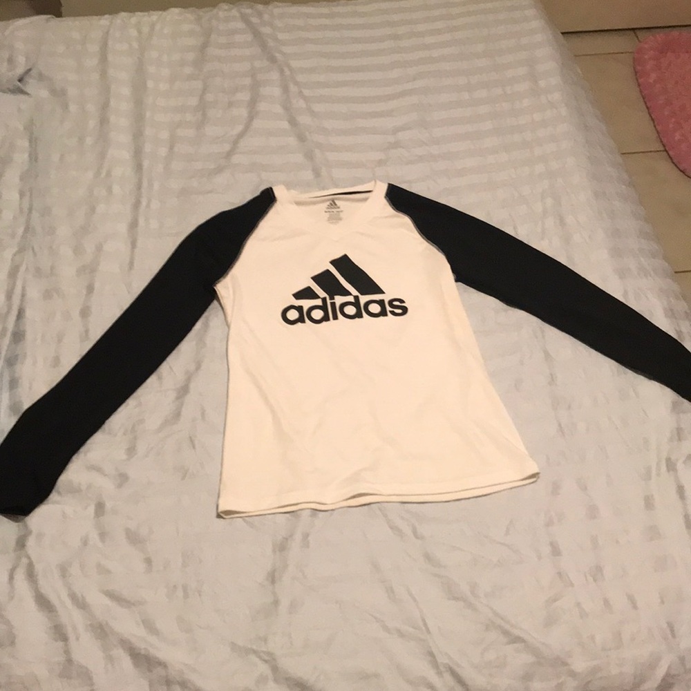 Black and white adidas long sleeve shirt